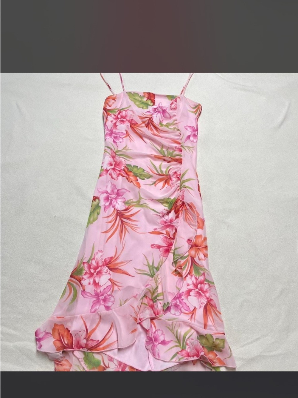 Rampage Pink Floral Midi Slip Dress